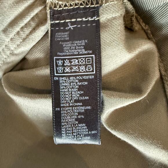 Forever 21 Jacket Women's Size Medium Anorak Utility Army Green Cinched Waist - Picture 9 of 9